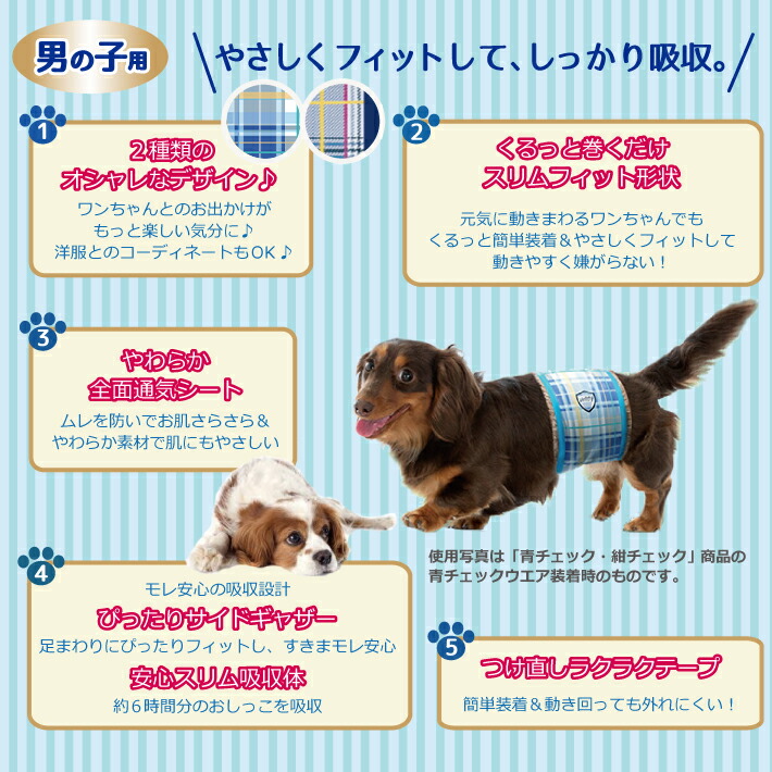 楽天市場】ユニチャーム マナーウェア 男の子用 小型犬用 Sサイズ 青