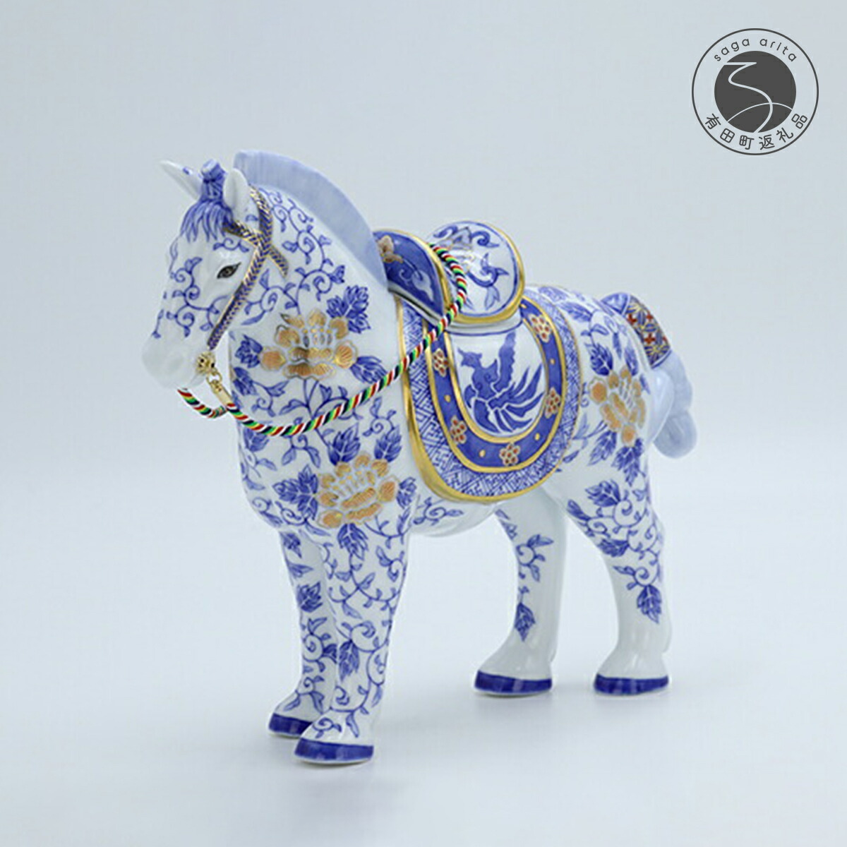 楽天市場】【ふるさと納税】有田焼 御神馬 置物 高さ21cm 吉祥 唐草文