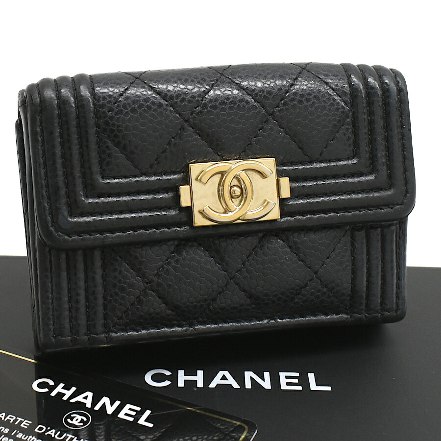 楽天市場】シャネル boy chanel（形状（財布）三つ折り財布