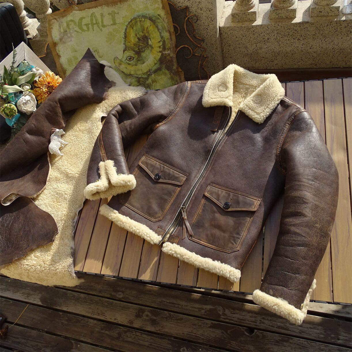 楽天市場】レザージャケット ムートンジャケット メンズ 本革