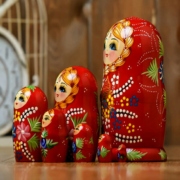 お値下げ】ロシア製 マトリョーシカ 15個 花柄 【公式通販】