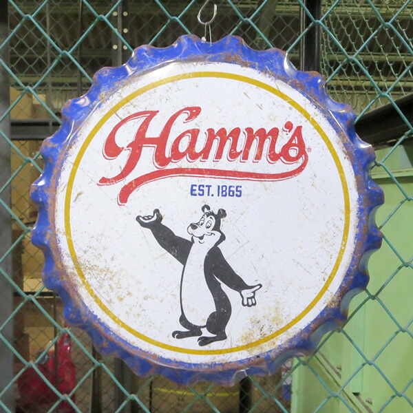 ハムズビール ブリキ看板 可愛い Hamm'sBear インテリア メタルサイン