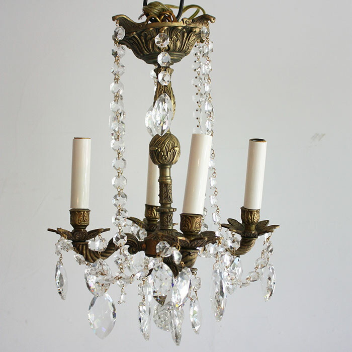 24. 超激安！フランス アンティーク シャンデリア 3灯 キャンドル
