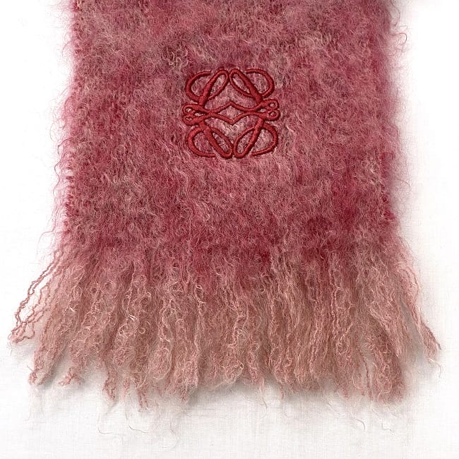 ロエベ マフラー ec-22267 ピンク レッド グラデーション アナグラム