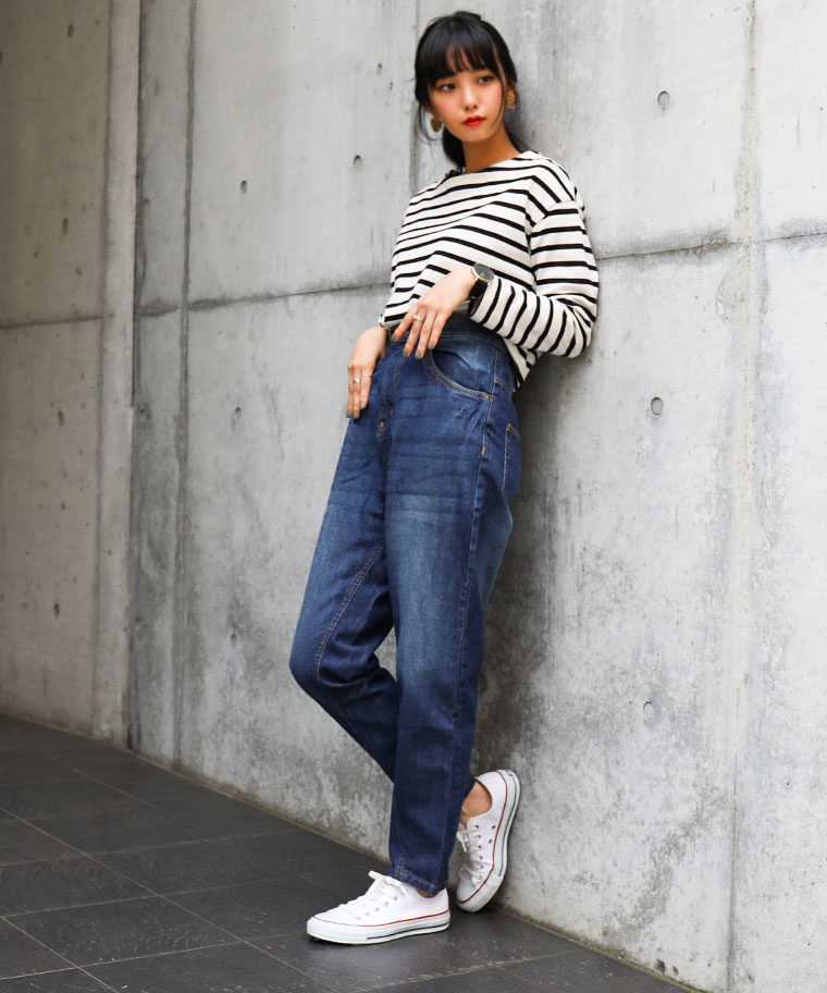 楽天市場】ゆるっと穿ける デニムサルエルパンツ レディース 大きい