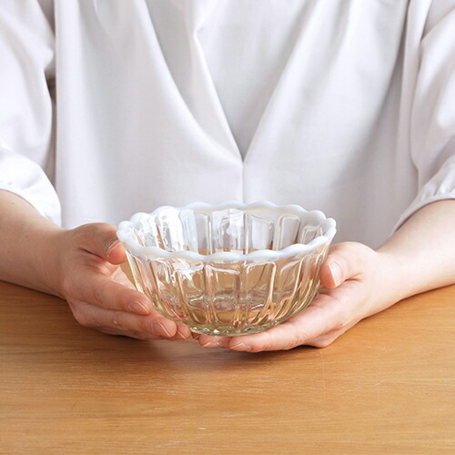 楽天市場】廣田硝子 雪の花 洗鉢 14.5cm ガラス 中鉢 ボウル 日本製
