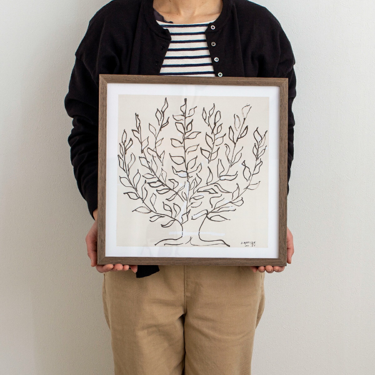 楽天市場】ポスター フレーム付き Le platane S 37.5×37.5cm 木製