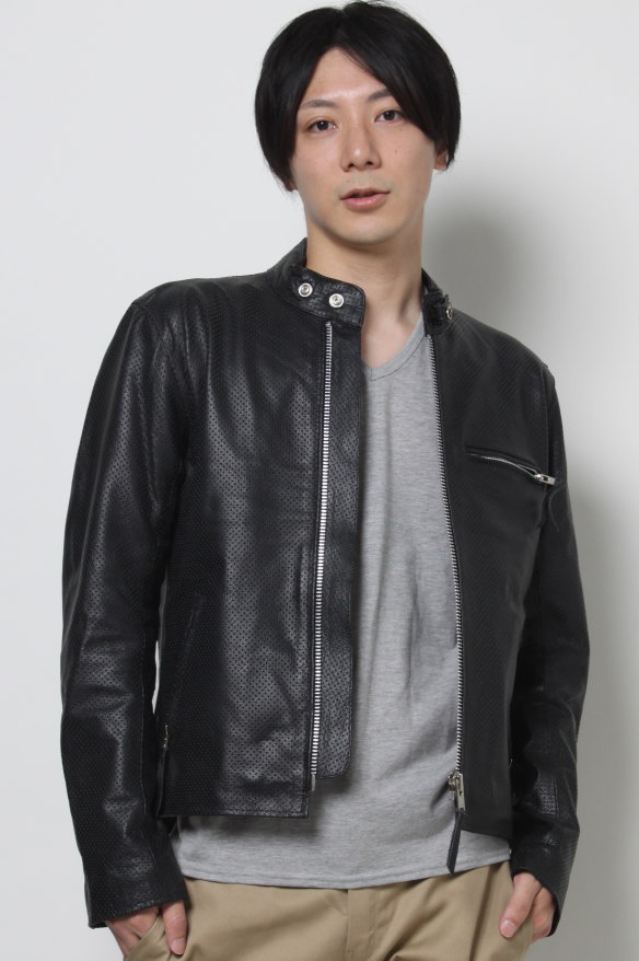 楽天市場】革ジャン メッシュレザー メンズ 本革 シングルライダース