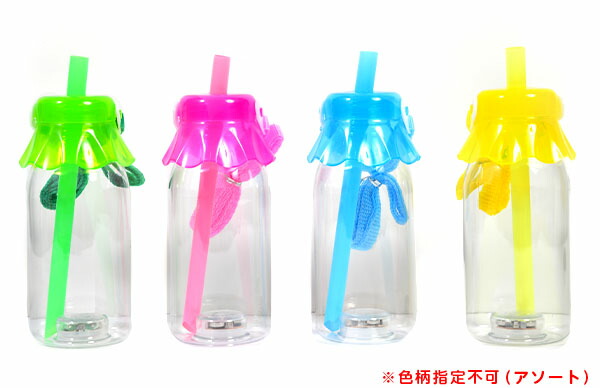 楽天市場】12個セット 光る 牛乳瓶型 ボトル ストラップ ストロー付