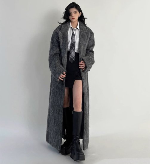 楽天市場】【取寄】ロングコート レディース チェスターコート グレー