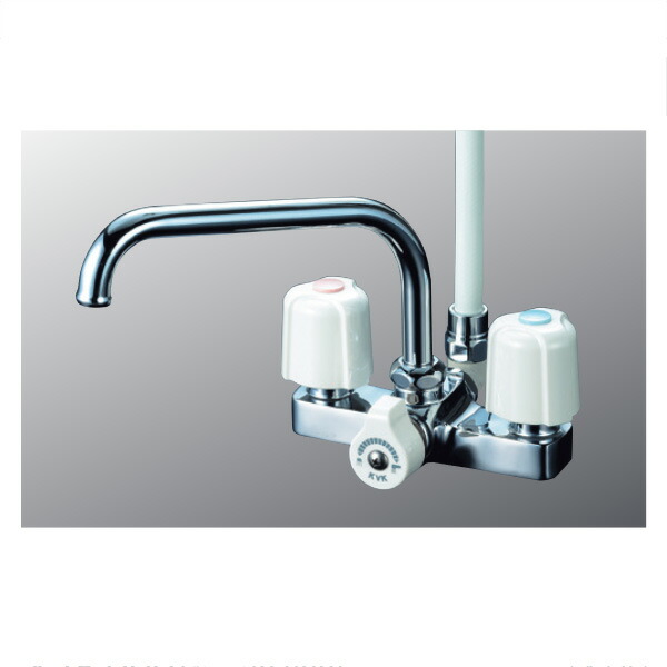 KVK デッキ形2ハンドルシャワー 300mmパイプ付 KF14ER3 (水栓金具