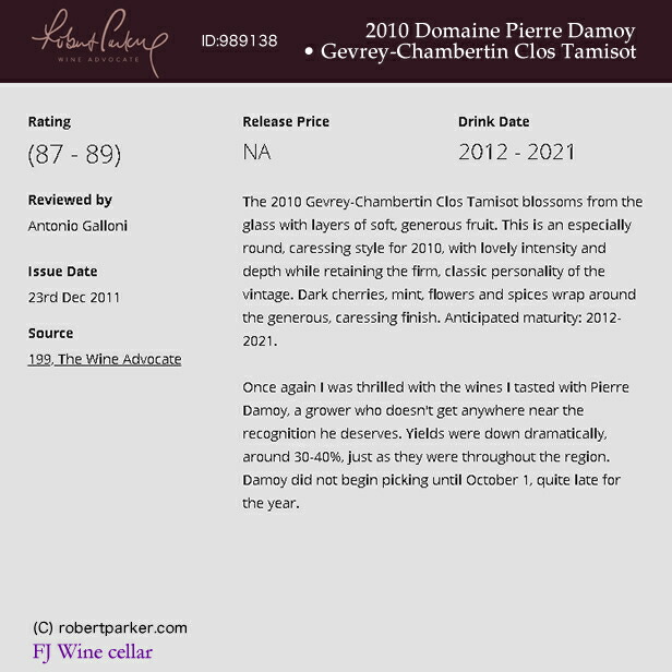 楽天市場】[2010] ジュヴレ・シャンベルタン クロ・タミゾ ピエール