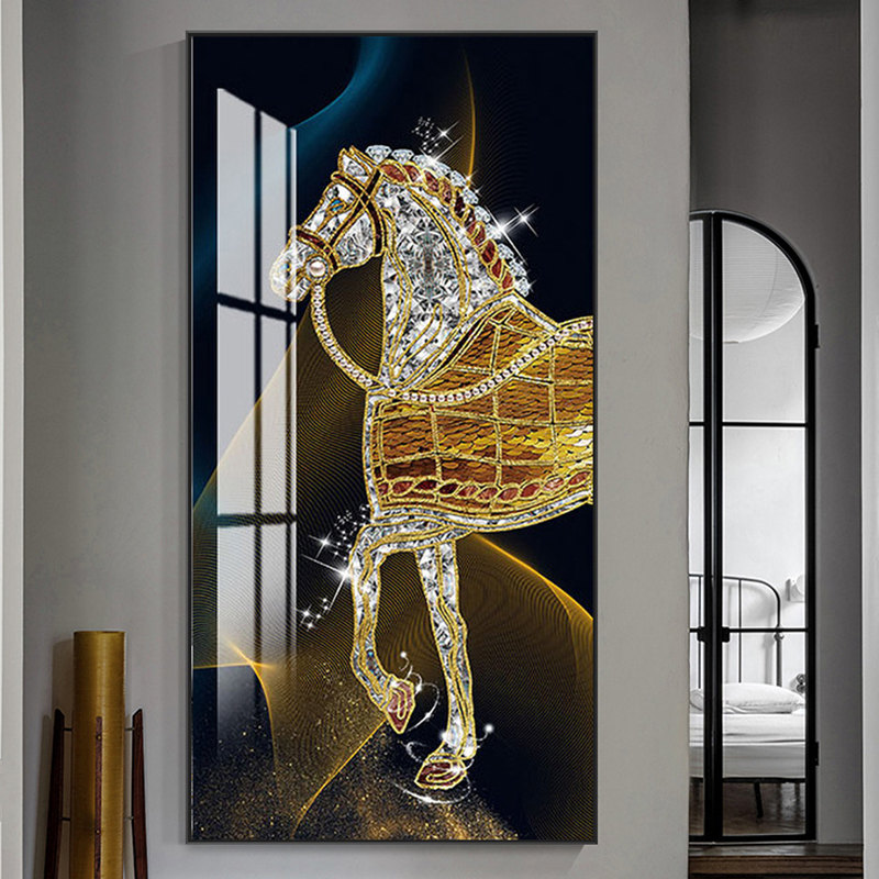 楽天市場】壁画 掛絵 馬 アートパネル アートフレーム ゴールド調 絵画