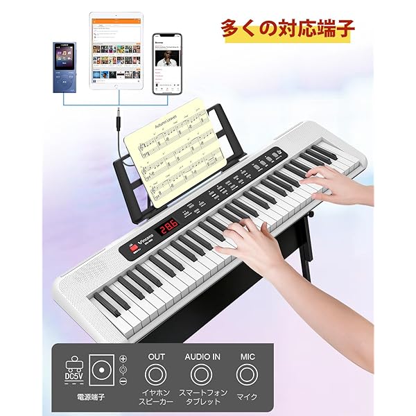 楽天市場】電子ピアノ 電子キーボード 61鍵盤 キーボード ピアノ 60