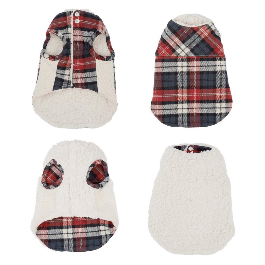 新品 犬服 free stitch リバーシブルジャケット マフラー セット