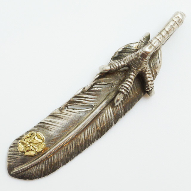 楽天市場】goro's ゴローズ オールド物 銀ツメ付特大フェザー金ローズ