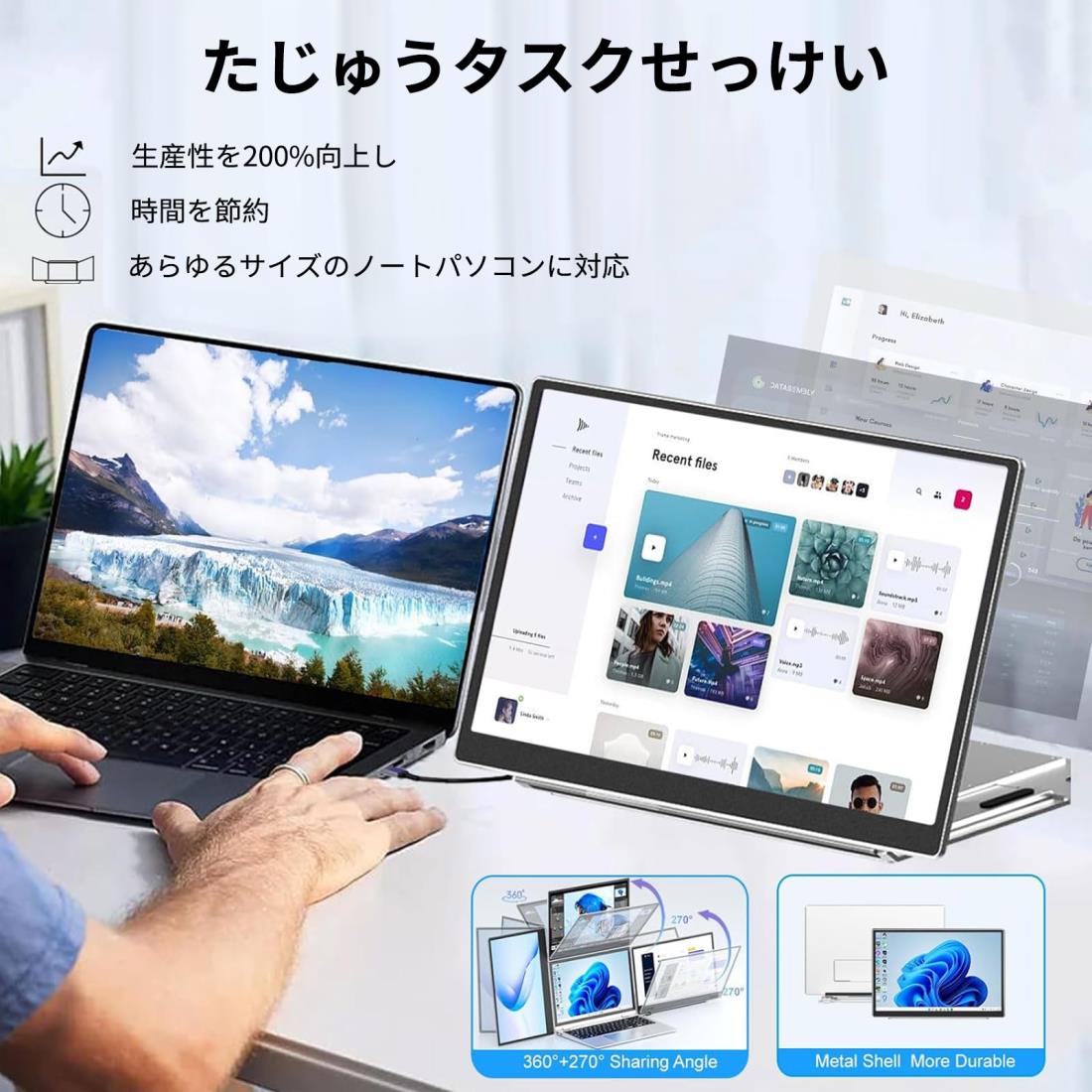 楽天市場】デュアルディスプレイ ダブルモニター トリプルモニター