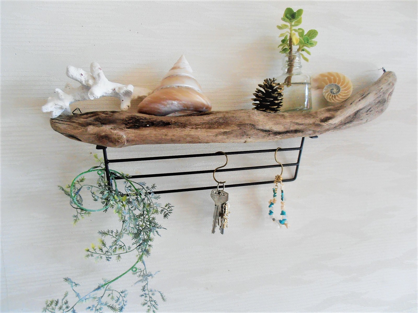 No.1185 アクリルが超キレイな流木ウォールシェルフ 流木インテリア No