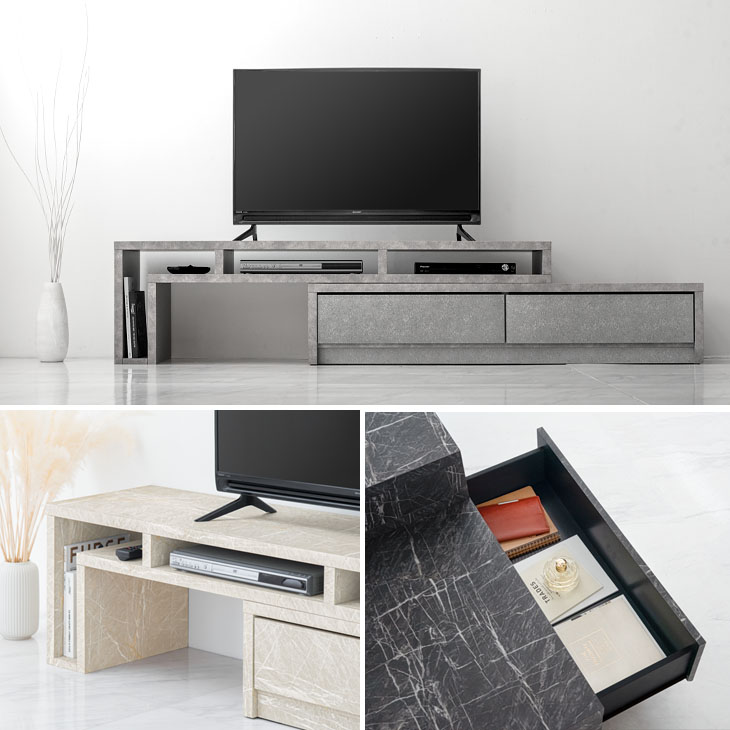 楽天市場】＜時間指定OK＞【国産/大川家具】 大理石調 伸縮 テレビ台