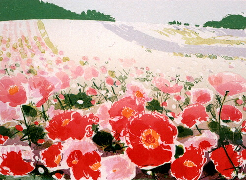 真作福本吉秀Evening シルクスクリーン版画46/100 【公式通販】