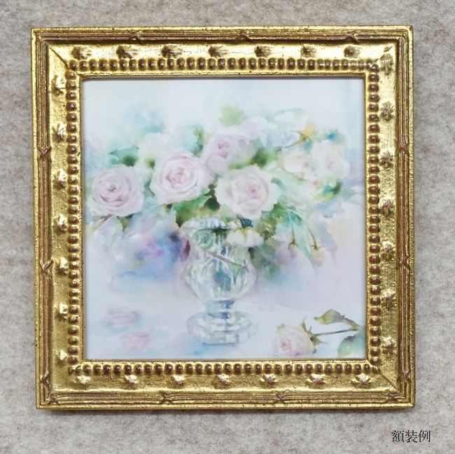 F10 肉筆水彩 日本画 梅とメジロ 高級木製額縁付属 外寸約713×638mm