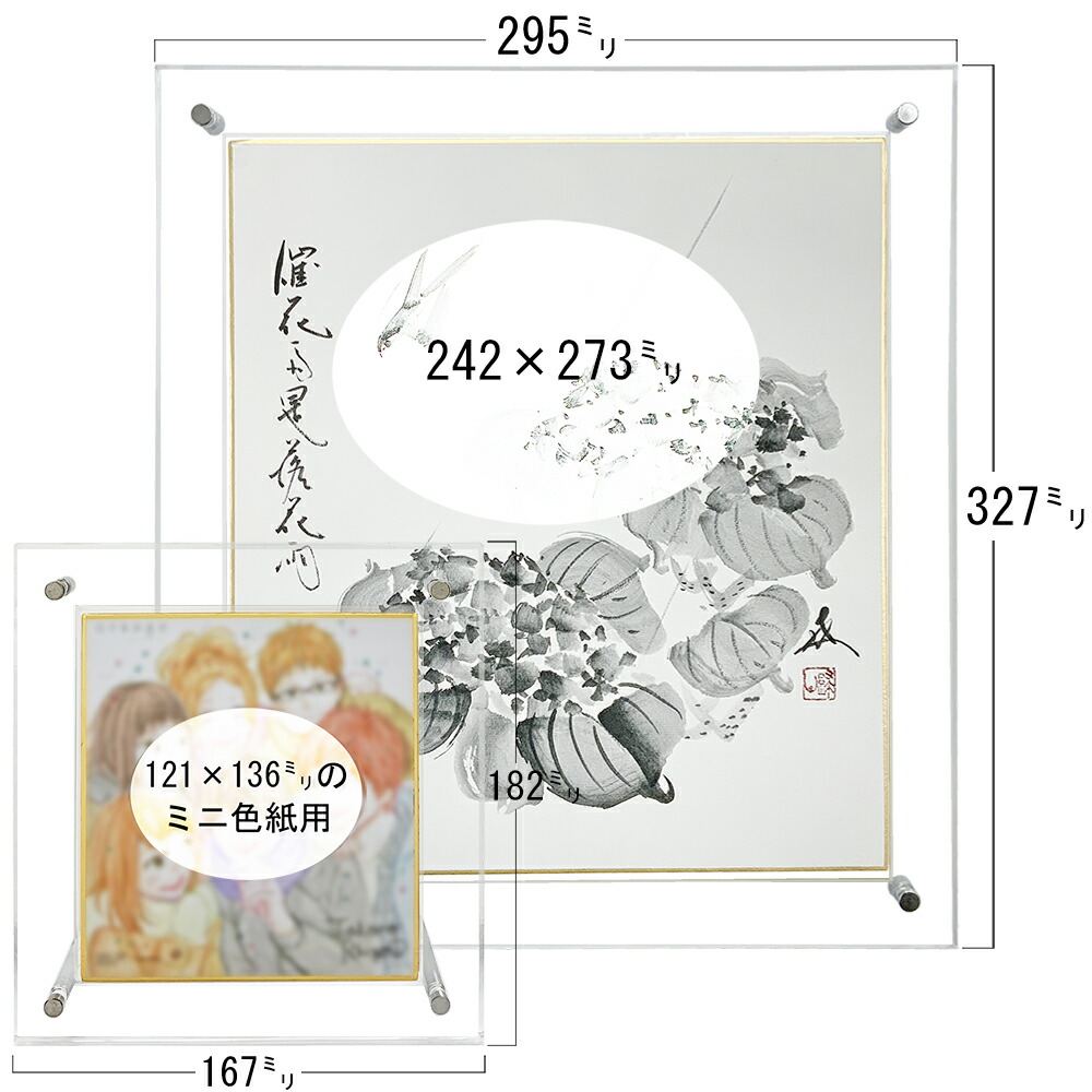楽天市場】色紙額 アクリルフレーム 5352 /242×273(色紙) 額縁 額 色紙