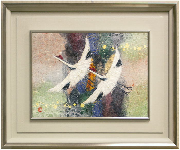 楽天市場】山内一生 小原和紙工芸 「 飛翔 」 F4 ( 4号 )【中古