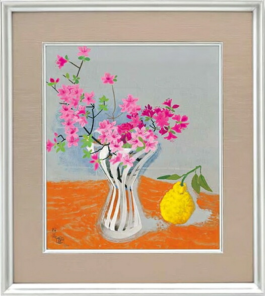 本物の油彩画】「アイスランドポピー」森秀雄（SM）額縁付 【公式通販】