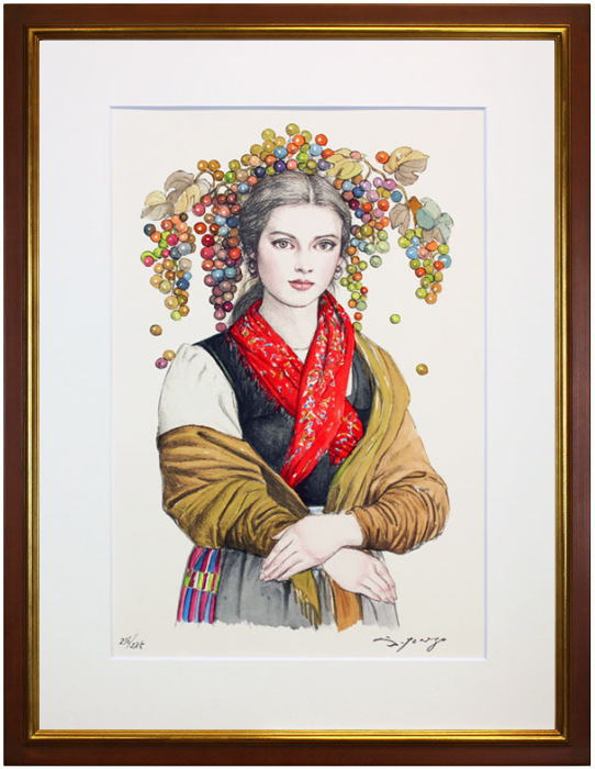 芝田米三 『実りの季』 リトグラフ 1520116V