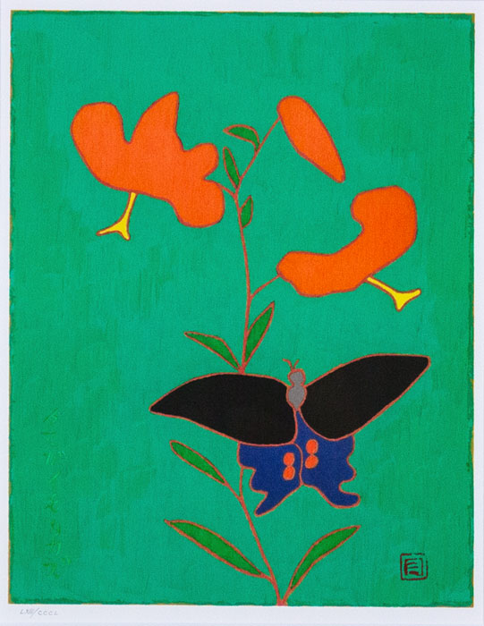 楽天市場】熊谷守一 「 鬼百合に揚羽蝶 」 シルクスクリーン 版画