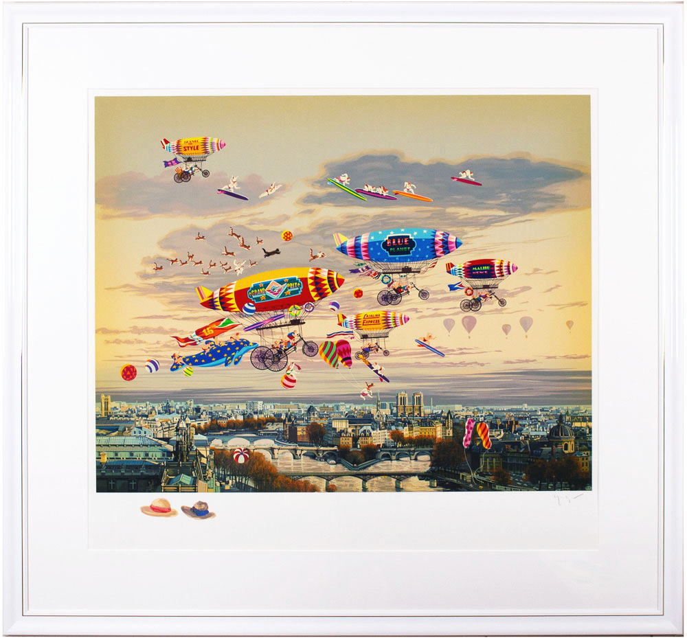 ヒロヤマガタ シルクスクリーン 黄山夕凪 流】ヒロ・ヤマガタ シルク