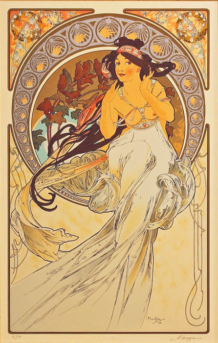 楽天市場】アルフォンス・ミュシャ『音楽』(連作《四芸術》より