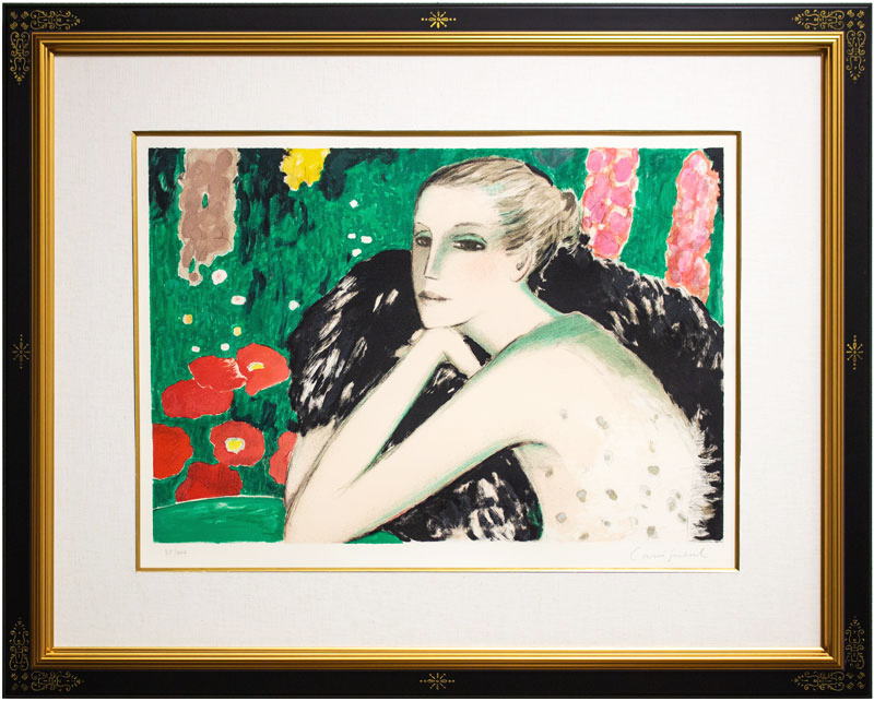 ジャン＝ピエール・カシニョール『バラの木 No.II』複製画 額装 1996年