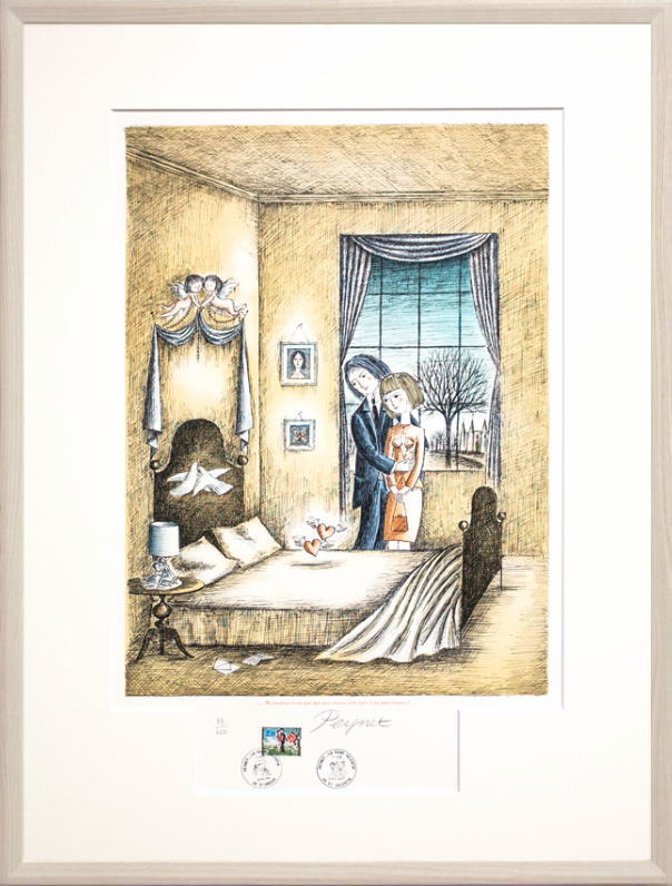 レイモン・ペイネ 【愛のレッスン】オリジナルリトグラフ版画 作家自筆