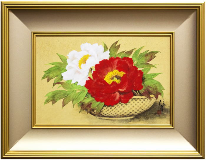 真作】絵画三輪晁勢日本画牡丹気品ある花の美上品な花の美しさX79