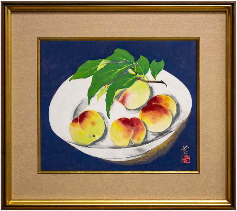 楽天市場】山崎 豊 「 桃 」 日本画 F8 ( 8号 )【中古】 : 内田画廊