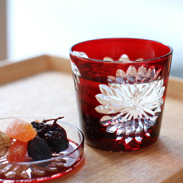 江戸ガラス 型吹き 菊形盃 猪口 江戸ガラス 型吹き 菊形盃 猪口