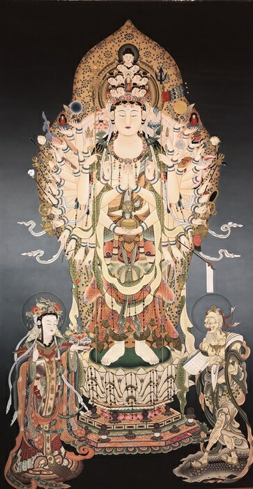 楽天市場】千手観音菩薩 肉筆仏画 送料無料 : 芸趣山房 楽天市場店