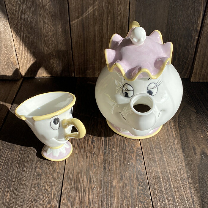 未使用］ポット夫人＆チップ ティーセット Disney 美女と野獣 未使用