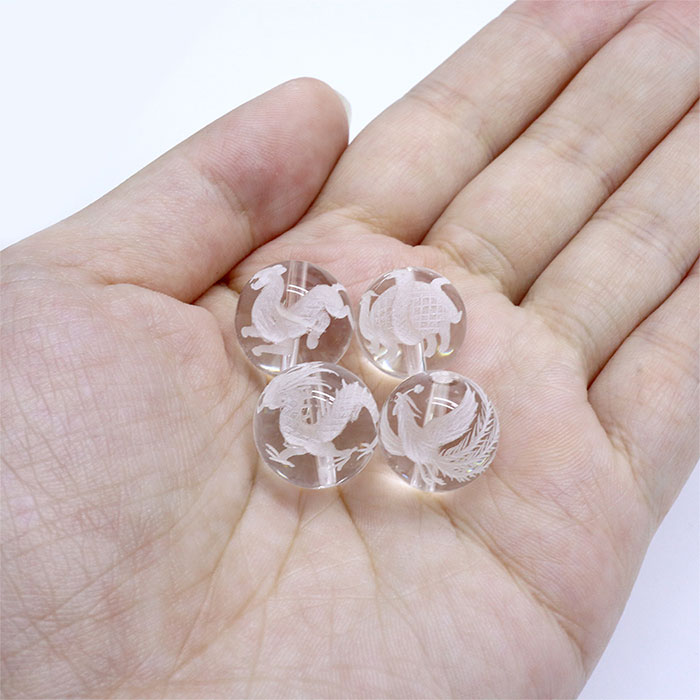 楽天市場】水晶 四神獣 彫刻 丸玉 10mm 12mm 14mm 16mm パワーストーン