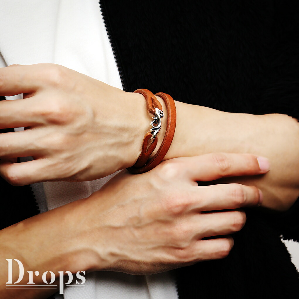楽天市場】DROPS アラベスク フック 2重 巻き レザー ブレスレット