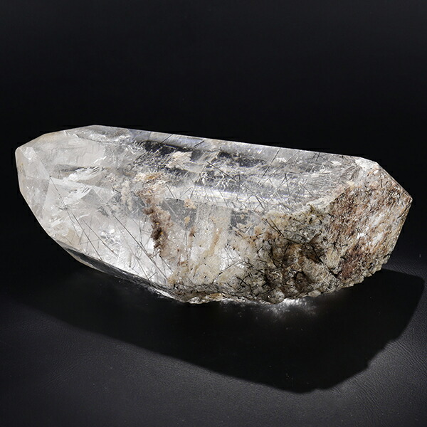 061545 天然ブラックルチルクォーツ六角柱虹入り