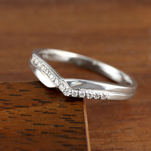 ヴィンテージプラチナ900天然ダイヤモンドⅤ字リングダイヤ0.47ct0.25c