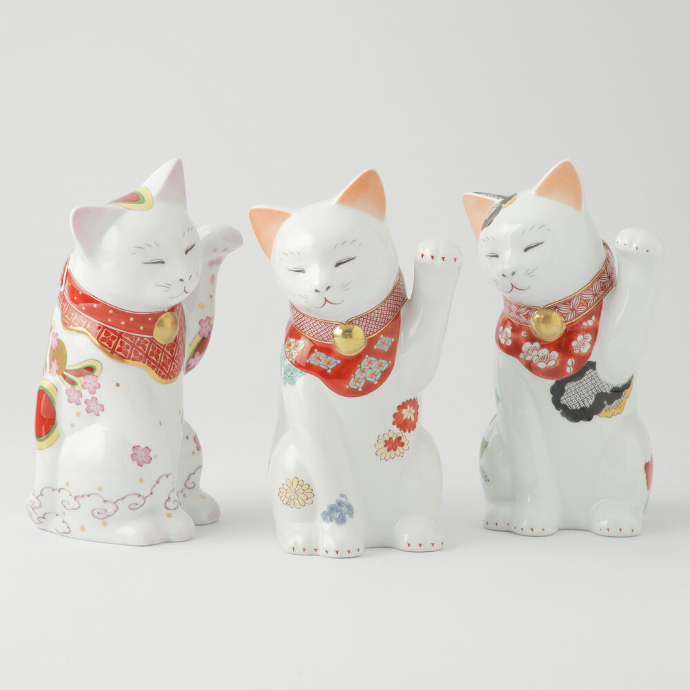 賞美堂 miw みゅう「親」菊S1440 撫子S1442 椿S1444 有田焼 招き猫