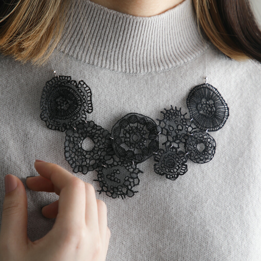 楽天市場】維菅束 Lace necklace Silver/Black ネックレス 作家 yuki