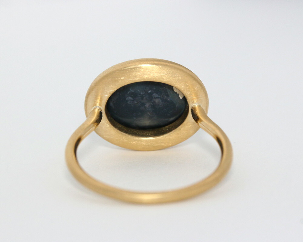 楽天市場】K18 天然ブラックオパール 1.921ct 一粒リング 11号