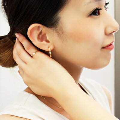 楽天市場】K18 K10 天然 ダイヤモンド 計0.10ct フープ ピアス 送料