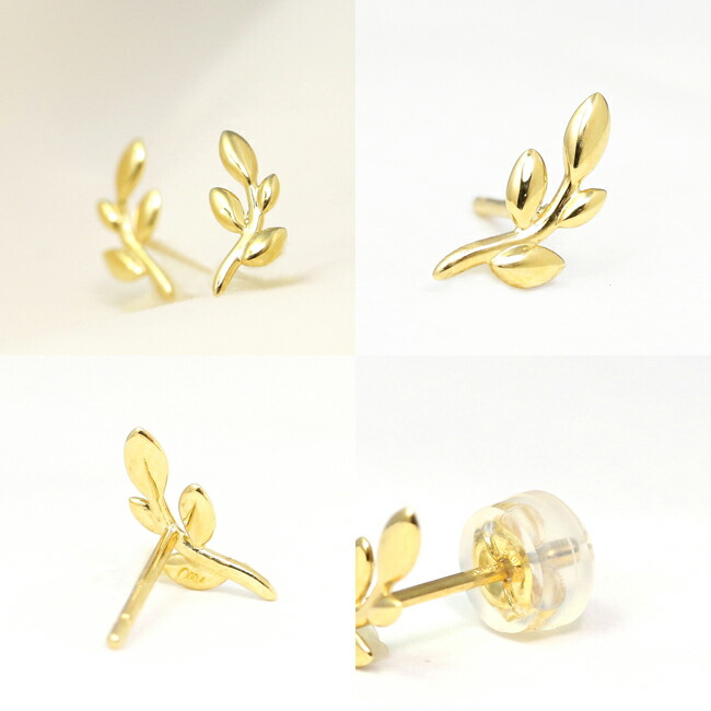 楽天市場】K18 K10 地金 オリーブ リーフ ピアス 片耳 ※在庫あり商品は