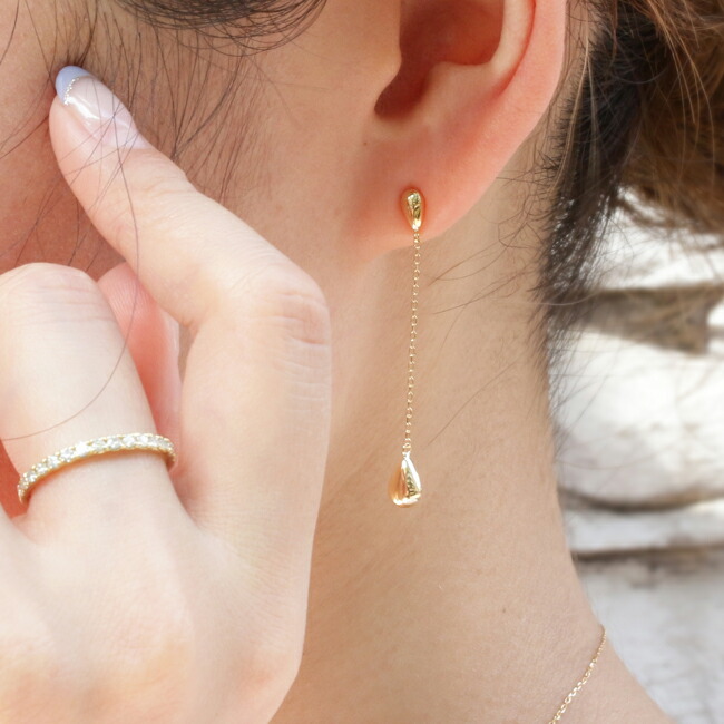 楽天市場】K10 イエローゴールド ディアドロップ ロング チェーン