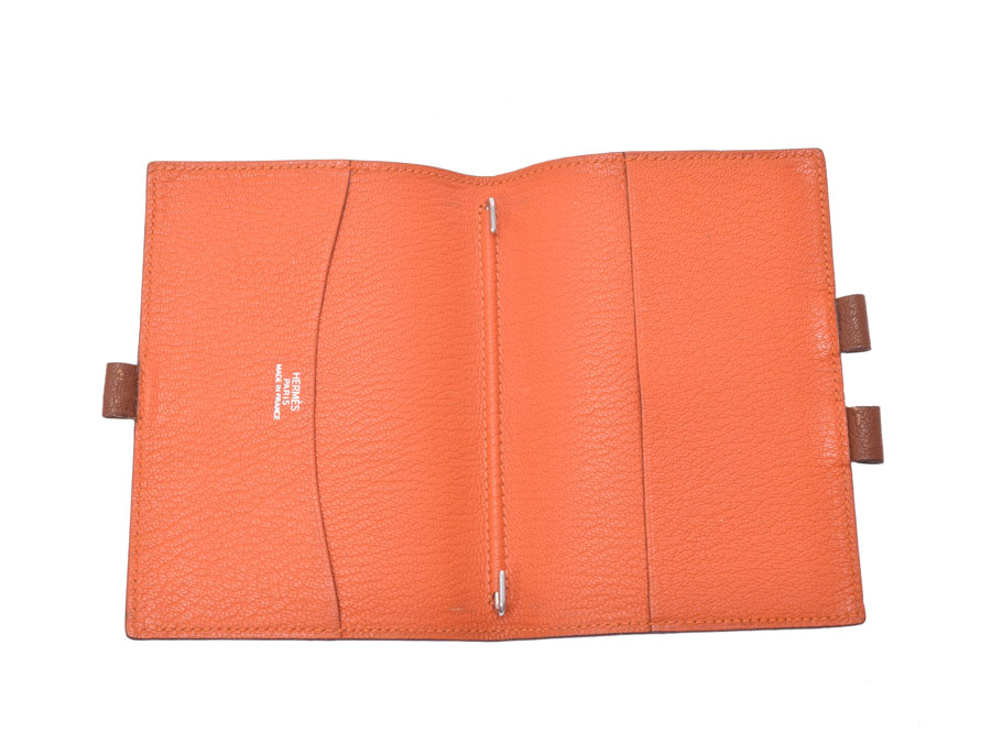 楽天市場】中古 エルメス アジェンダGM シェーブル 茶/オレンジ バイ